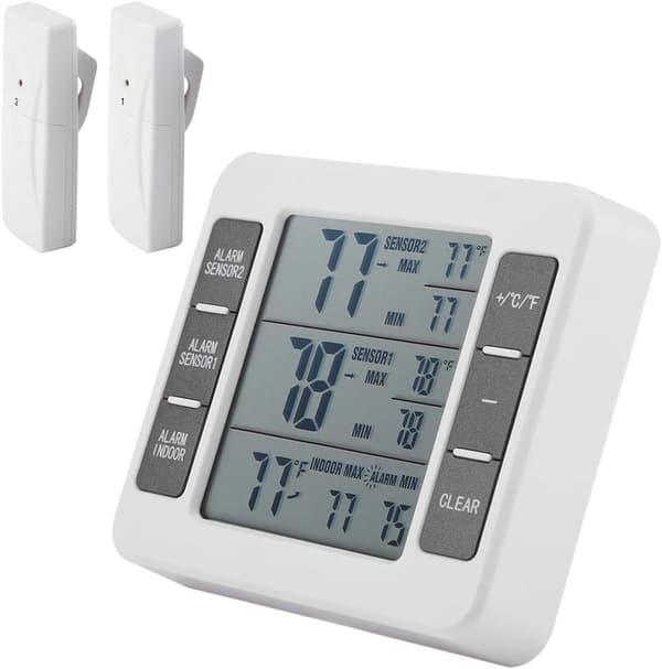 Trådlös Digital Kyl- och Frys Termometer med Display