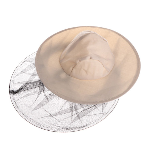 Anti-bi-hat Bienavlbeskyttelseshat 1 stk Lysebrun cowboy