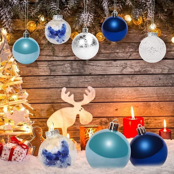 Blå Julekugler, Juletræspynt, Plastik Dekoration