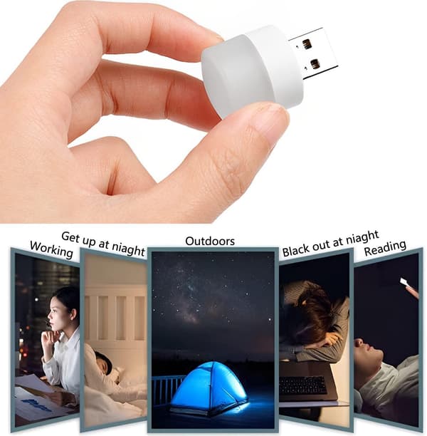 LED nattlys, Mini USB-lampe, Plug-in, Energibesparende, Ideell