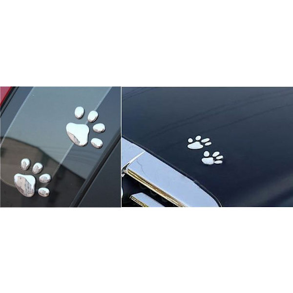 12 stk. Bilsticker PVC Fodspor Bilsticker Cool Bjørn Hvalp