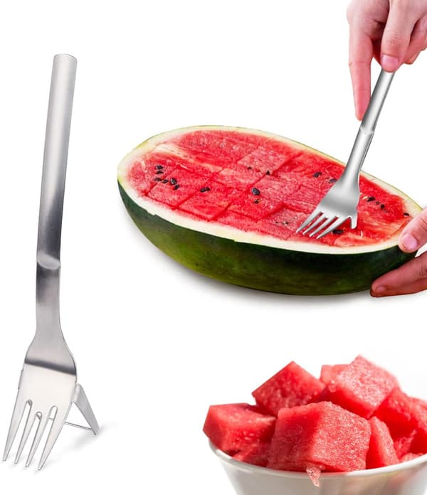 2 i 1 Vannmelonkuttet, Rustfritt Stål, For å Kutte Frukt, Sett