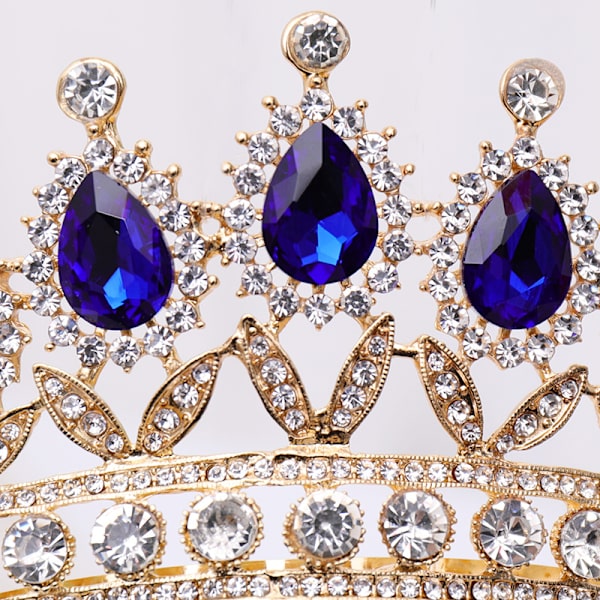 Brudkrona Barock Högkvalitativ Kristall Prinsesskrona Show Bi