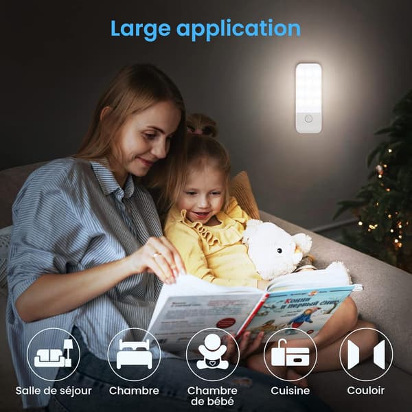 Automatiske LED Natlys [2 Pak], USB Genopladelige 12 LED Clos