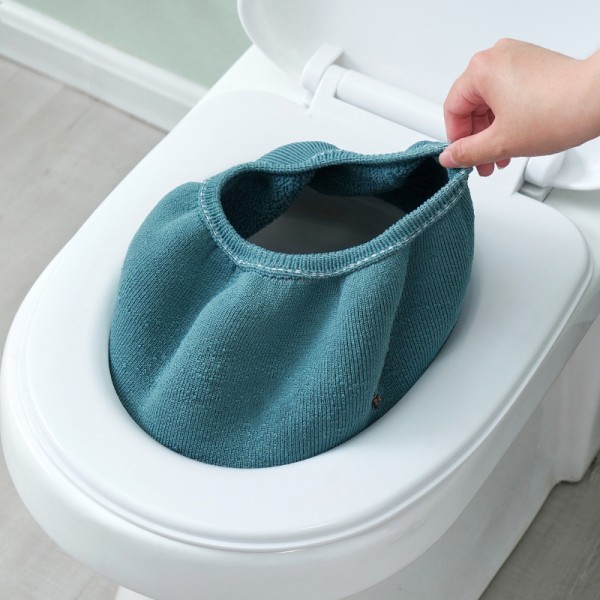 5-osainen universaali neulottu pestävä wc-istuimen pehmuste, kotitalouskäyttöön
