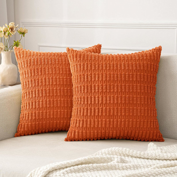 2-pack Dekorativa Höst Orange Kuddfodral 18x18 Tum