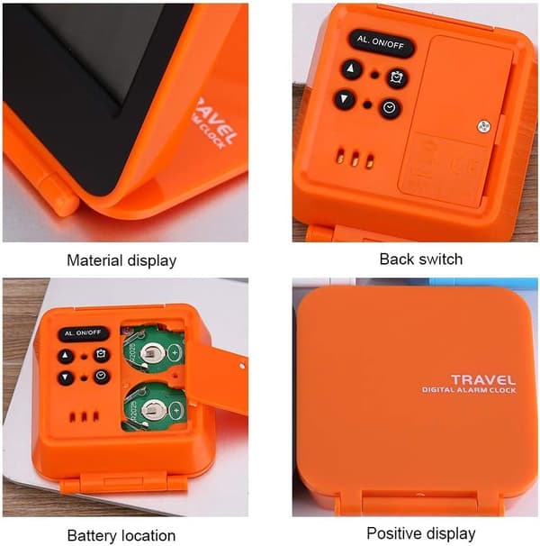 Mini Multifunksjonell Foldbar Digital Vekkerklokke LED Klokka Porta