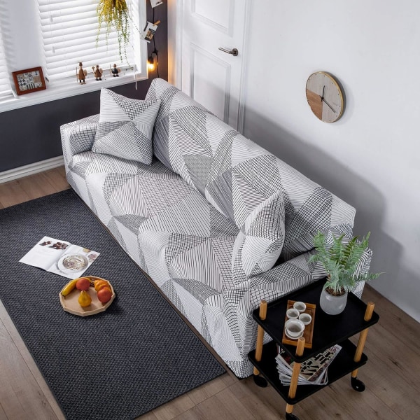 3-paikkainen venyvä sohvanpäällinen, painettu sohvanpäällinen, liukumaton