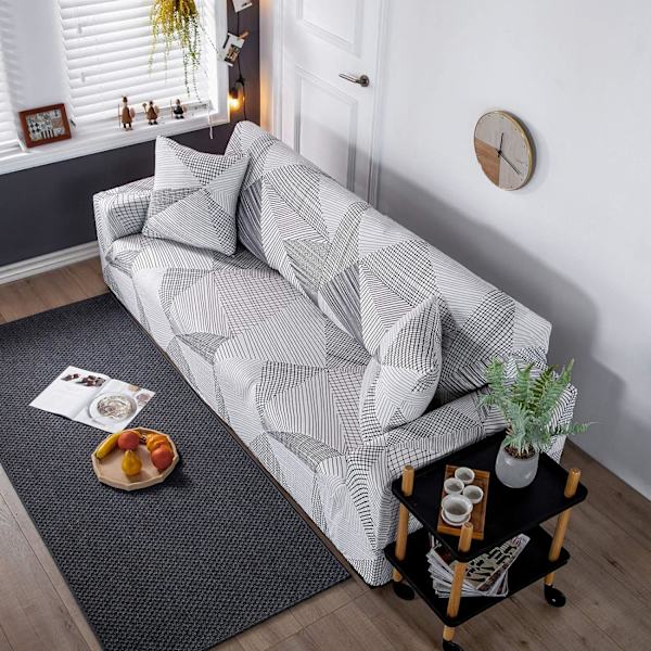 3-sits Stretch Soffaöverdrag, Tryckt Soffaöverdrag, Halkskyddande Överdrag