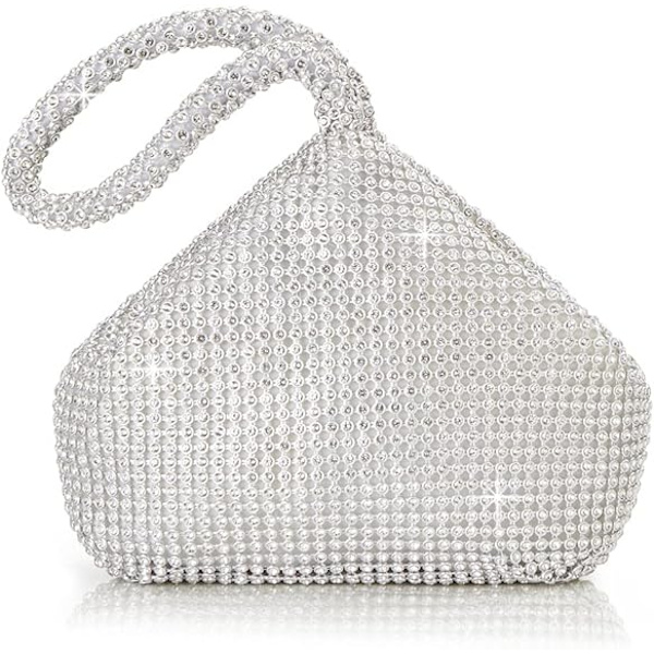 Kvinders Rhinestone Clutch Aftensposer Glitrende Triangle P