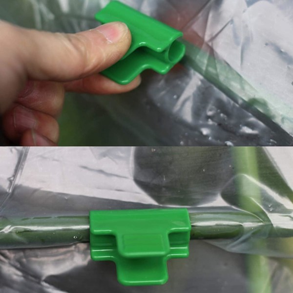 Sæt med 24 klips til drivhusrør med 11 til 12 mm diameter