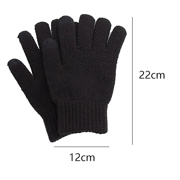 Vinter Touch Screen Handsker Varme Uldforet Strikket Handsker Elastisk