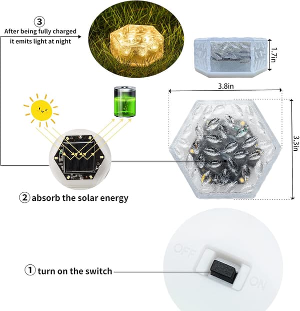 Solcellsbelysning för Utomhus, Trädgårdsdekoration, 6 LED