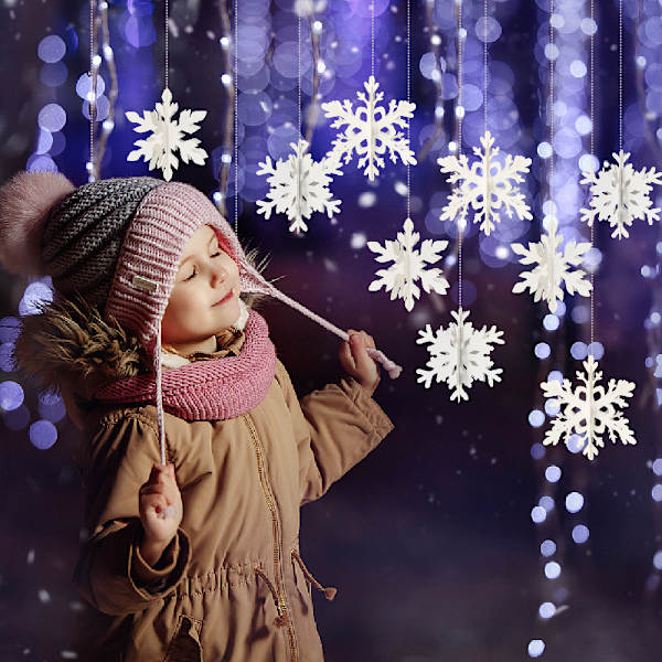 24 st 3D Snöflinga Charm Hängande Charm Julgran Charm Fest