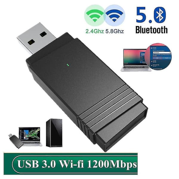 Usb 3.0 Wi-fi 1200 Mbit/s-adapter Dubbelband 2,4 GHz/5 GHz Bluetooth DXGHC