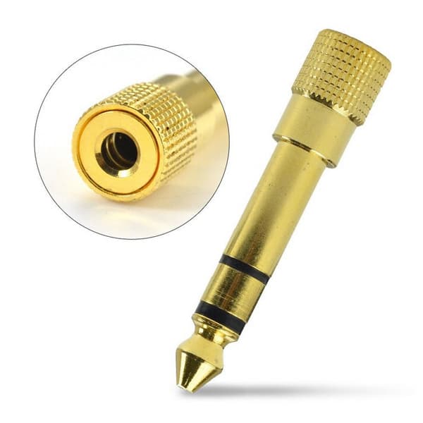 6,5 mm hann til 3,5 mm hunn lydadapter mikrofonforsterker
