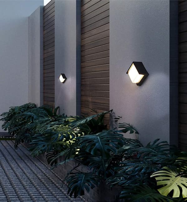 18W Sort Kvadratisk LED Vægskinne IP65 med Dæksel