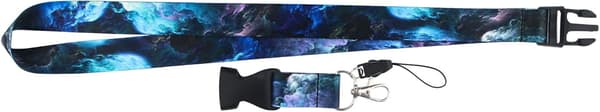 Blå Lanyard ID-Korthållare, med Säkerhetsutlösnings Spänne & Jag