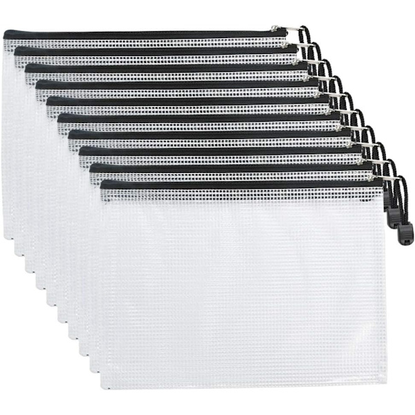 A5 Lynlåspose, Lynlåsdokumentmappe, Transparent mappe, PVC-mappe