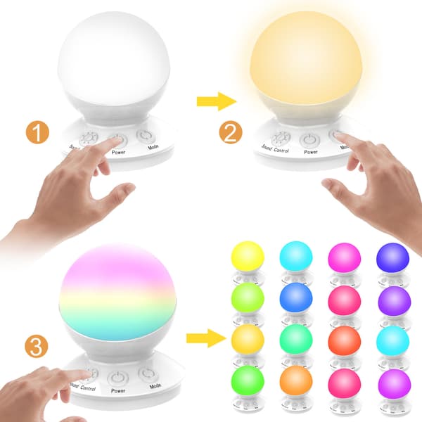 LED nattlys med stemmestyring, RGB-festivallys, pustende lampe, Lear