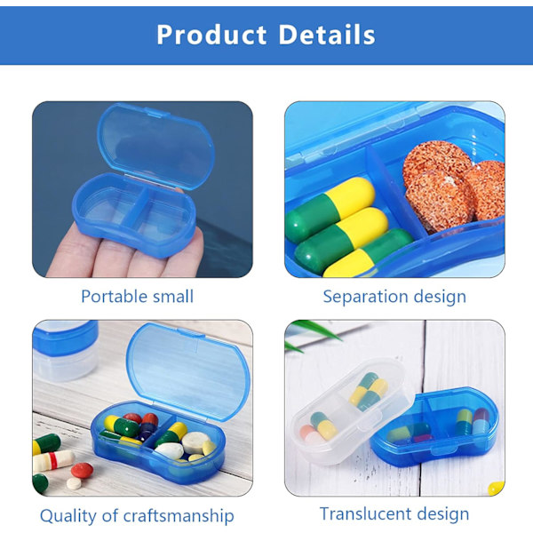 2 Pakkaus Tasku Pill Organizer - Pillit, Päivittäinen AM ja PM Säiliö