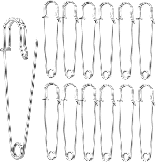 30-pack 7,5 cm Säkerhetsnålar - för Kläder, Läder, Canvas, Filt
