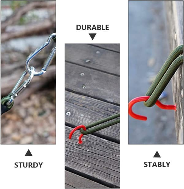 4-pak 30 cm Heavy Duty Bungee-snøre til Camping, Bagage, Rejser