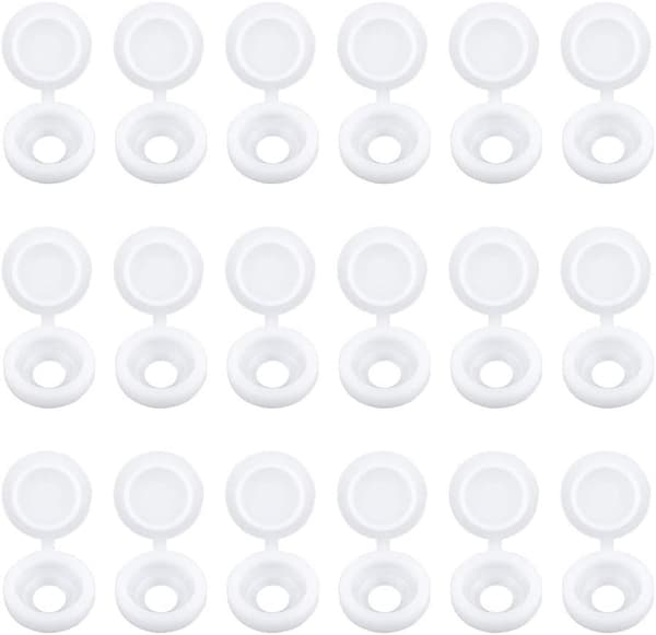 100-pack Bruna Plastskruvlock med Gummiflip-Hängslen för