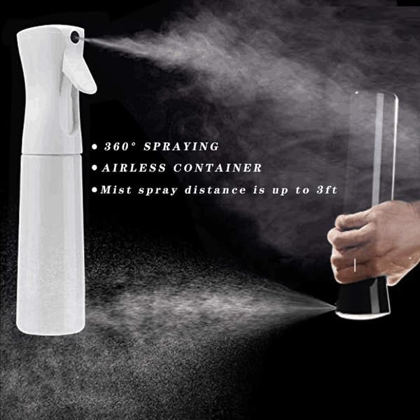 2-Pak Sort+Hvid, Hårsprayflaske Tom Plast Trigger Spray