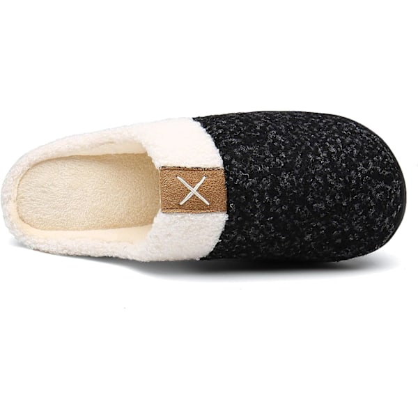 Mænds Hjemmesko med Memory Foam (Sort, 10-11) Komfort Fuzzy Plush Foring