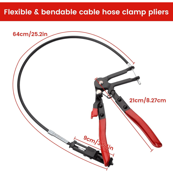 Chrome Vanadium Steel Clamp Pliers 620mm Flexible Wire Long Reach