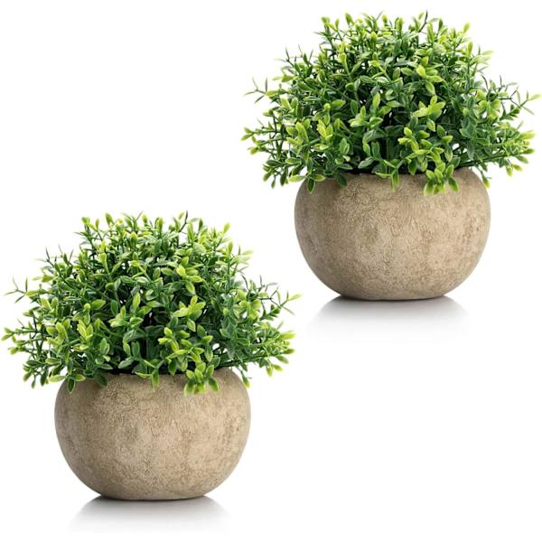 Mini Plast Kunstige Planter i Potte Bonsai (Sæt af 2), Lille F