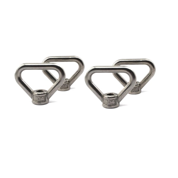 4 stk M8 Heavy Duty 304 Rustfritt Stål Trekantformet Øyenøtter