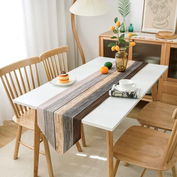 Moderne Grå Bordløber Linned Bordløber til Spisebord Træ