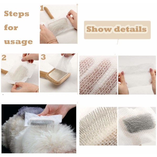 100 stykker mesh-non-woven rengjøringspapir for hårtap