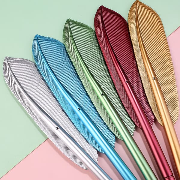 5 Stykke Kreative Styling Farvede Fjerpenne Retro Fjerpen