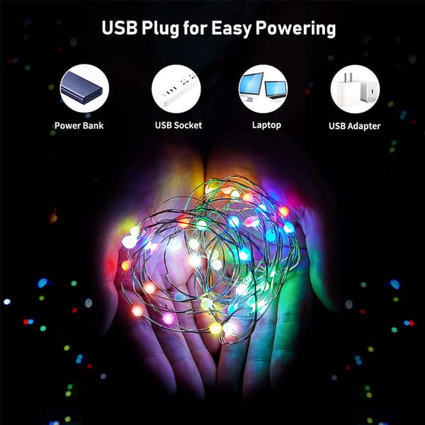 10m LED-julelys med USB Bluetooth-fjernkontroll