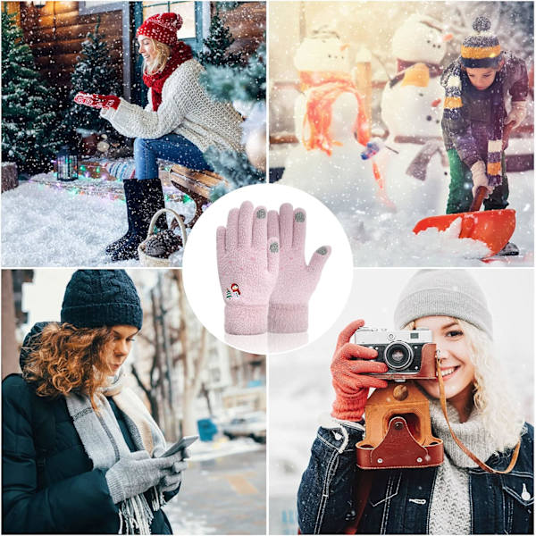 Varmfodrade Vantar för Kvinnor - Damvantar Vinter, Stickade Varma Vantar