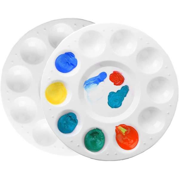 Plastik Malepaletter, Kunstmalepalette, Blandet Palette, 2 stk Farve