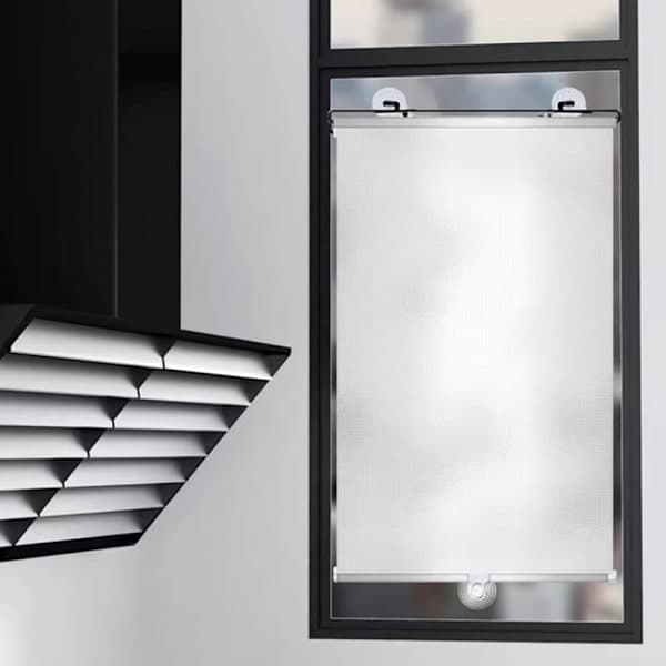 2-pack Blackout Roller Blinds with Suction Cups - Telescopic Portable Sunshade Roller Blind, Silver 40×60CM,AB