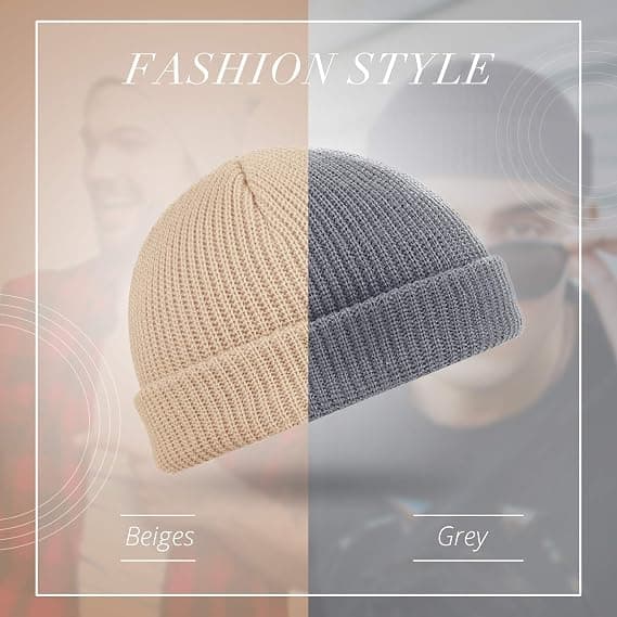 2 Stykker Trawler Hat Watch Cap Cuffed Skull Hat Unisex Fisker