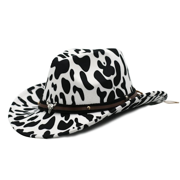 Lehmänkuvioinen Felt Hat Western Cowboy Hat Ulkoilukäyttöön Matkustushattu Minulle