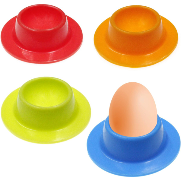 8 Fargede Silikon Egg, Runde Bærbare Kjøkken Egg Verktøy Eggkopp