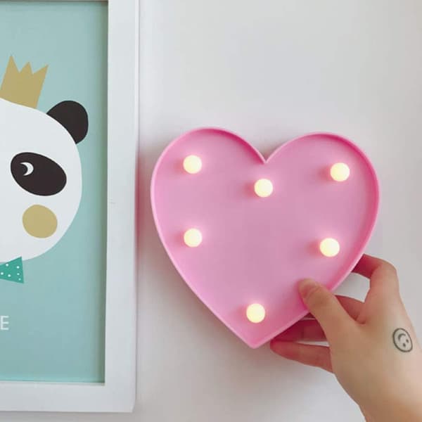1 stk LED nattlys, hjerteformet og delikat nattlys, barn