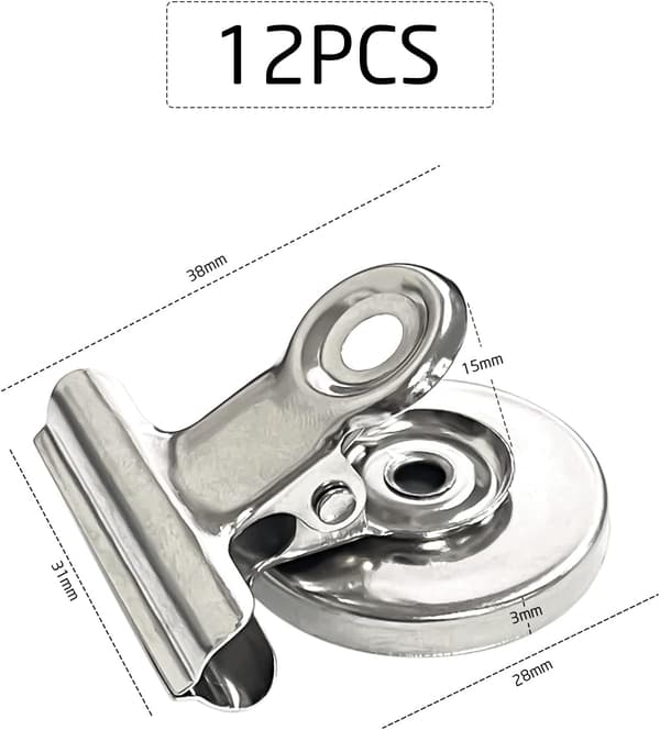 12-pack Silver Magnetiska Klämmor, Runda Magnetiska Vittavleklämmor DXGHC