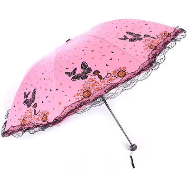 Foldbar Parasol Kvinder UV-Beskyttelse 8 Ribber 210T UPF50+ Parasol Kvinder