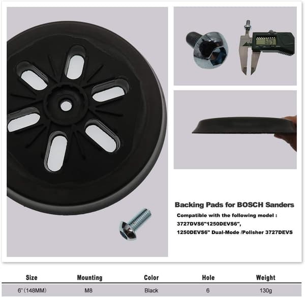 150mm Slip Plate for Slipeskive Kompatibel med Bosch GEX 150, GEX