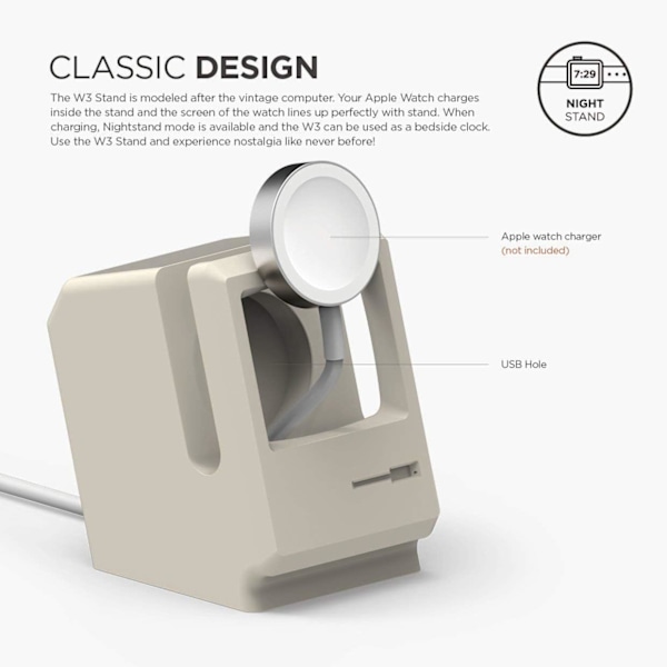 Laderstativ Kompatibelt med Apple Watch, 6, SE, 5, 4, Macintos
