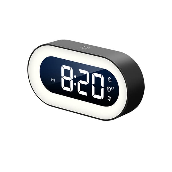 Ljusstark LED-digital väckarklocka med snooze-funktion för studenter