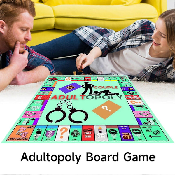 Adultopoly brætspil, parspil for voksne, parbrætspil, brætspil for voksne, soveværelsesspil for par, R